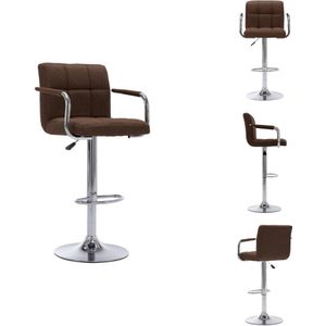 vidaXL Barstoel - Barstoelen - Barkruk - Barkrukken - Barstoel stof bruin