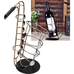 Decoratieve saxofoon wijnflessenhouder van smeedijzer voor tafel in keuken, woonkamer en bar