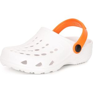 Ladeheid Clogs Kinderen - Tuinschoenen - Lichte - Kinderschoenen - Meisjes - Jongens - Wit/Oranje - 28/29 - LA-CA-FTKIDS