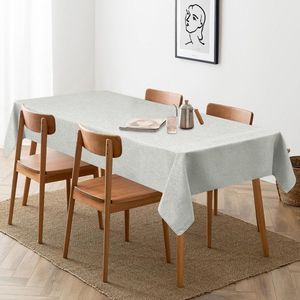 Bastix - Afwasbaar tafelkleed voor woonkamer, linnen stof, tafelkleden voor eten, feesten, keuken, bruiloft en outdoor, 135 x 220 cm, lichtgrijs