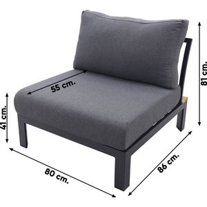 Avalounge center module - aluminium/teak