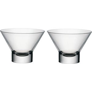 Set van 4x stuks ijs/sorbet coupes op voet van glas 370 ml - Ijscoupe glazen/schaaltjes