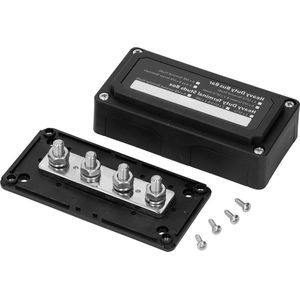 300A DC Bus Bar Terminal Block - Power Distribution Block - M8 Screw Terminal - 6 Stuks Afneembaar Raamtype Ontwerp - Auto Boot Caravan Jacht (Zwart) Sosher-EU