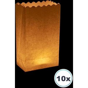10 x blanco Candle Bag, windlicht, papieren kaars houder, lichtzak, candlebag, candlebags, sfeerlicht, bedrukt, logo, foto, lampion