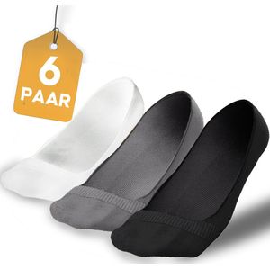 VOLQU® Invisible sneakersokken - BAB Series - 6 Paar - Maat 40 46 - Footies Dames - Footies Heren - Kousenvoetjes Dames - Kousenvoetjes Heren - Onzichtbare Sokken - Anti-Slip - Katoen - Mix Kleur