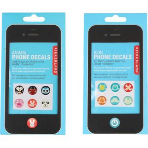 Kikkerland 12-delige Iphone Home Button Sticker Set | Mobiele Telefoonaccessoires | Versieringen voor Mobieltje / Smartphone