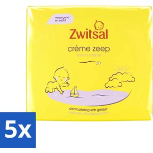 Zwitsal - Babyverzorging - Crème Zeep - Milde & Voedende Reiniging - 180 g - Bulkverpakking - 5 stuks