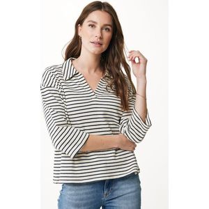Oversized Boxy Sweat With Polo Collar Dames - Off White - Maat XL