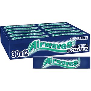 Airwaves kauwgom menthol & eucalyptus suikervrij 3 pakken van 10 stuks - 20 x 42 g dozen