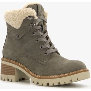 Hush Puppies suède dames veterboots beige/grijs - Maat 38 - Echt leer