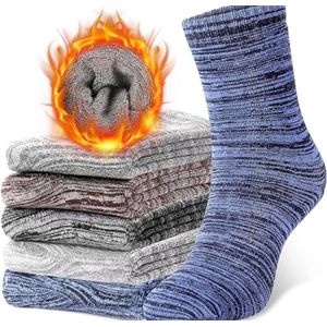 Thermosokken voor heren, 5 paar wintersokken, dikke herensokken, katoenen sokken, slijtage/gezellig ademend, cadeaus voor heren in de winter (EU 39-46), Multicolor, 39-46 EU
