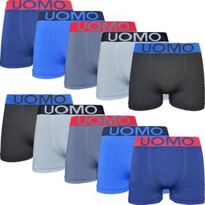 Microfiber Heren Boxershort - 10-pack - Blauw Lichtblauw Grijs Zwart - Maat M/L - Heren Ondergoed