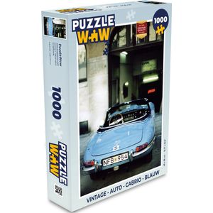 Puzzel Vintage - Auto - Cabrio - Blauw - Legpuzzel - Puzzel 1000 stukjes volwassenen