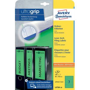 Avery Border Binder Labels, Green 192 x 38mm (20)