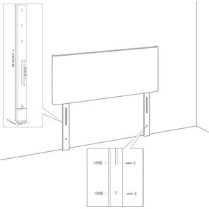 vidaXL - Bedframe - met - hoofdbord - stof - crèmekleurig - 80x200 - cm