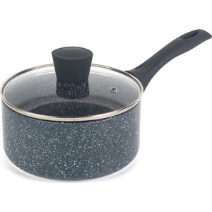 Non-Stick Kookpan 18 cm met Deksel - Geschikt voor Inductie en Alle Hobbels, Dubbele Laag en Eenvoudig te Reinigen