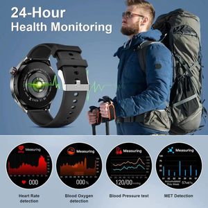 Lige Nfc Smart Watch Mannen Hd Scherm Temperatuur Monitoring Sporthorloge Bluetooth Call Ip68 Waterdichte Gps Smartwatch Voor Huawei