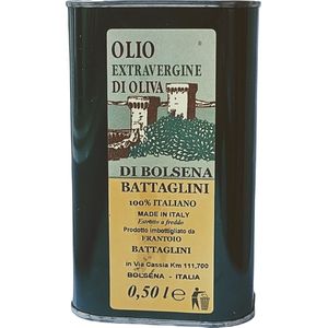 Battaglini Olijfolie - Extra Vergine - Italie - Handgeplukt - Koud geperst - blik 500 ml