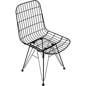 Goodivery ® Stijlvolle en Stevige Metalen Stoel met Zithoogte van 41 cm in Zwart