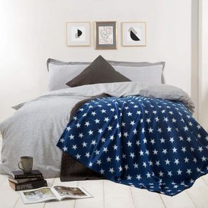 Knuffeldeken, pluizige deken, fleece-deken, deken voor in de woonkamer, sofa, warm, winter, zacht, voor op de bank, deken voor kinderen, zitbank, 120 x 150 cm, blauw