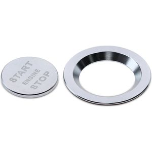 kwmobile Beschermene sticker voor start-stopknop geschikt voor Land Rover Jaguar Start-Stop Button - Decoratief aluminium frame in zilver