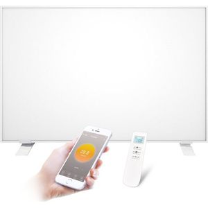 Quality Heating - QH-OR Serie verplaatsbaar infraroodpaneel 450 Watt - Wifi - met afstandsbediening - 60,5 x 70 cm - met voetensteun - temperatuur instelbaar - programmeerbaar