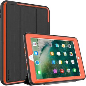 iPad 9.7 Inch 2018/2017 6/5 generatie D-Fence hoes met standaard en wek-slaap functie - Oranje