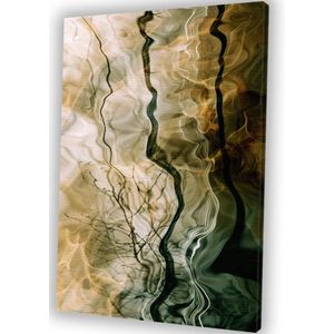 Abstracte lijnen en reflecties - Water canvas kunst - Muurdecoratie canvas reflecties - Abstracte kunst - Muurdecoratie modern - Decoratie muur - canvas 60x90 cm