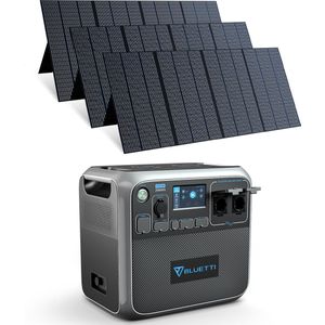 BLUETTI AC200P+3*PV350 Draagbare Powerstation 2000Wh LiFePO4-batterij,2000W AC-Uitgangen,USB-A/Type-C voor Buiten Kamperen