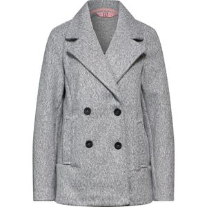 Street One Curly Revers Coat-Dames Jas - frost grey melange - Maat 36