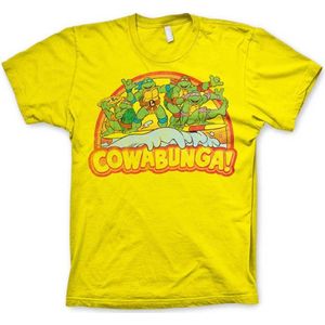 Teenage Mutant Ninja Turtles Heren Tshirt -M- Cowabunga Geel