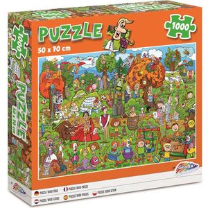 Komische Stripstadspark Puzzel (1000 Stukjes, 50x70cm)