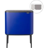 Brabantia Bo Touch Bin Prullenbak - 11 + 23 liter - Afvalscheiding - Mineral Powerful Blue