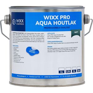 Wixx PRO Aqua Houtlak Matt - 5L - RAL 9016 | Verkeerswit