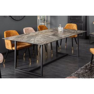 Eettafel keramiek taupe marmerlook 200cm