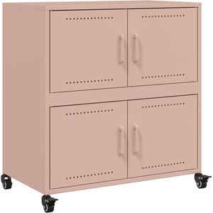 vidaXL - Dressoir - 68x39x72 - cm - staal - roze