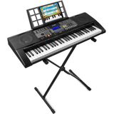 Keyboard - MAX KB3 keyboard piano met 61 aanslaggevoelige toetsen, trainingsfunctie, koptelefoon aansluiting en keyboardstandaard