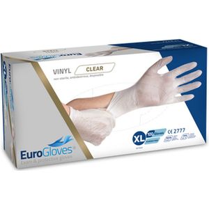 Eurogloves handschoenen vinyl poedervrij transparant - XL- 200 x 400 gram voordeelverpakking