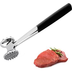 Dubbelzijdige vleesklopper, vleeshamer met antislip handgreep, steakhamer, vleeshamer voor steak, kip, varken, ribben