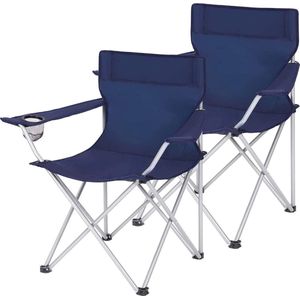 Campingstoelen - Set van 2 - Visstoelen - Donkerblauw