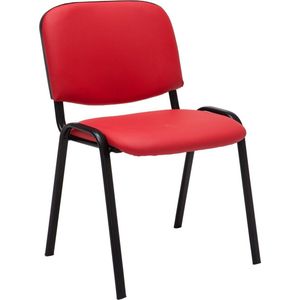 bezoekersstoel - Rood - kunstleer - stoel - vergadertafel - kunstleer - Zithoogte: 44 cm