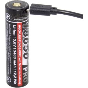 kraftmax Pro USB Speciale oplaadbare batterij 18650 Li-ion 3.6 V 3400 mAh