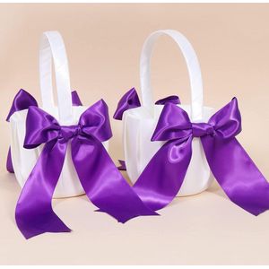 Flower Girl Basket with Handle - Wedding Flower Baskets for Children - Bowls Wedding Purple Bouquets