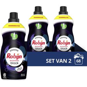 Robijn Klein & Krachtig Classics Black Velvet Vloeibaar Wasmiddel - 2 x 34 wasbeurten - Voordeelverpakking
