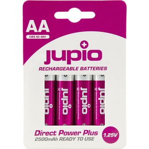 Jupio Rechargeable Batteries AA 2500 mAh 4 pcs DIRECT POWER PLUS - Batterijen Oplaadbaar