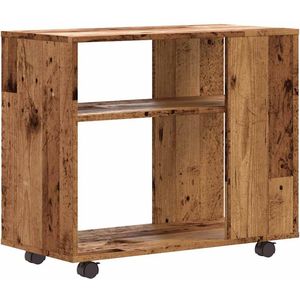 vidaXL - Bijzettafelx35x55 - cm - bewerkt - hout - oud - houtkleurig