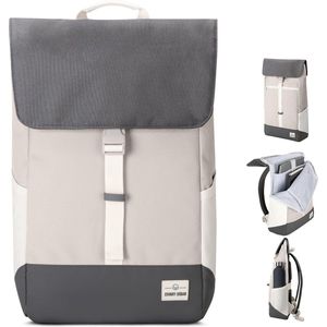 Rugzak voor dames en heren - Mika - moderne laptop dagrugzak voor school, universiteit, fiets - 14L - stijlvolle rugzak - waterafstotend, zand/grijs, One-size