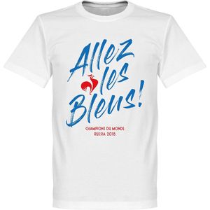 Frankrijk Allez Les Bleus WK 2018 Winners T-Shirt - Wit - M