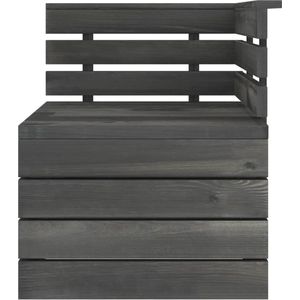 vidaXL Tuinhoekbank Pallet Grenenhout Donkergrijs Tuinbank - Hoekbank - Lounge Set - Outdoor Bank - Balkon Meubel