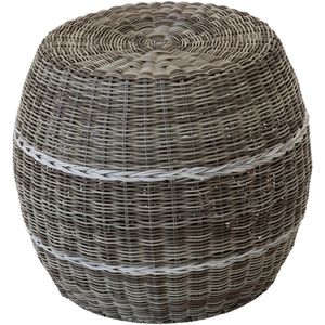 Laos poef wicker ø46x40cm - beige